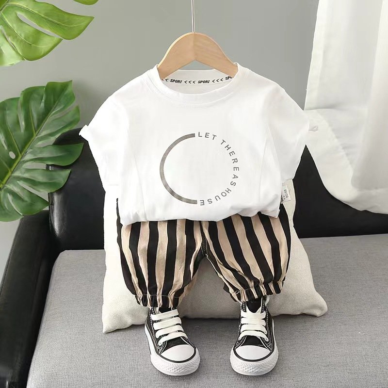 Wholesale 2pieces multi-choice cheap price kid boy children clothes baby boy summer clothing sets