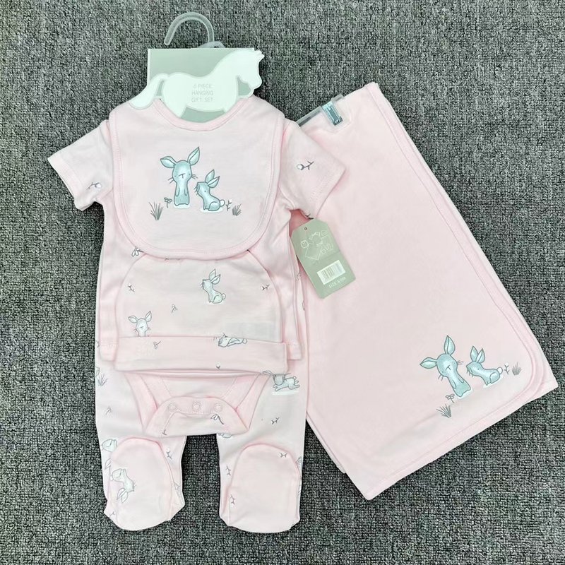 OEM/ODM newborn 100% Cotton Baby Sweater 6 Piece Sets toddler baby boys girls sweater set With Stocking knitted clothing sets
