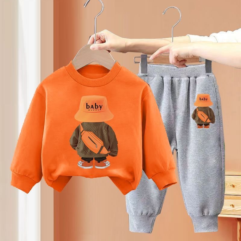 Fall boy jogging sets long sleeve casual sports wear children sweater sets wholesale boys long pants sport clothes