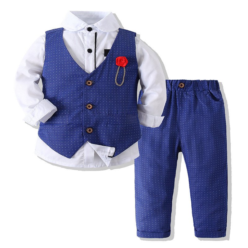 Boys Suits&Blazers 2 6 Years Baby Boy Clothes Waistcoat Formal Wear Long Sleeve Bow Tie Shirt and Pants Set Kids Clothing Boy