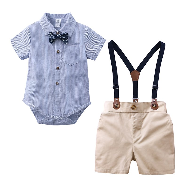 Boys summer clothing toddler boys fashion clothing Rompers+ Suspenders Shorts little boys clothing set