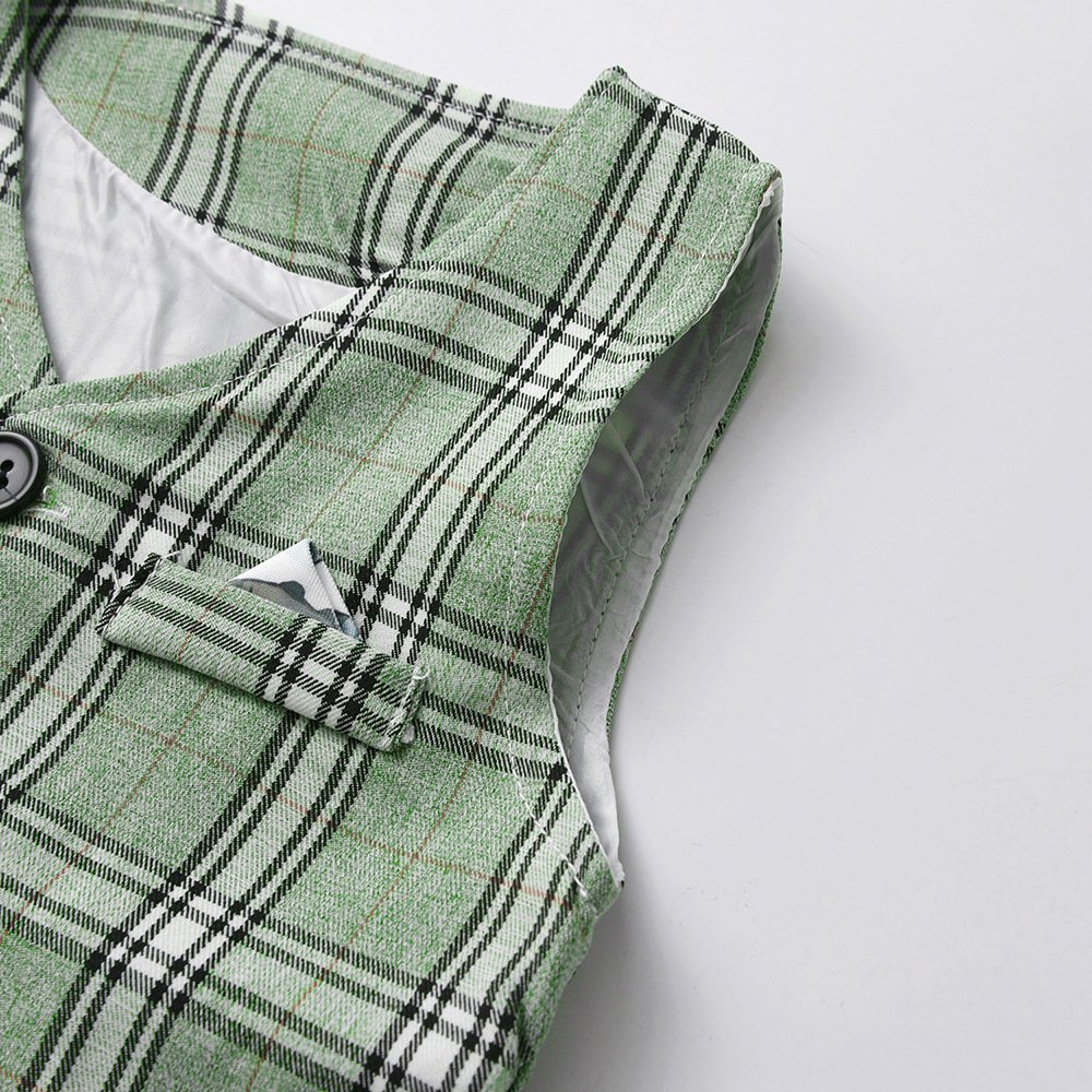 Gentlemen Boys Clothing Sets New Children Long-Sleeved Shirt Vest Pants 3Pcs Suit Baby plaid Suit Christmas
