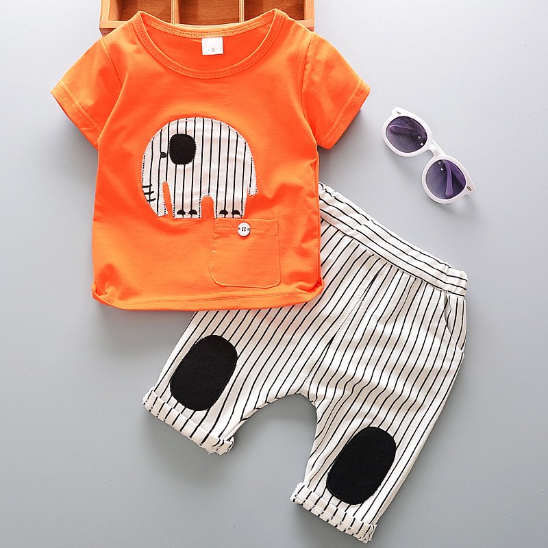 Toddlers Clothing Boys 2022 Boys Clothing Summer 2 Pics Short Sleeve O-neck Short Pants 0-4yrs Kids Clothes Boys Clothing Set