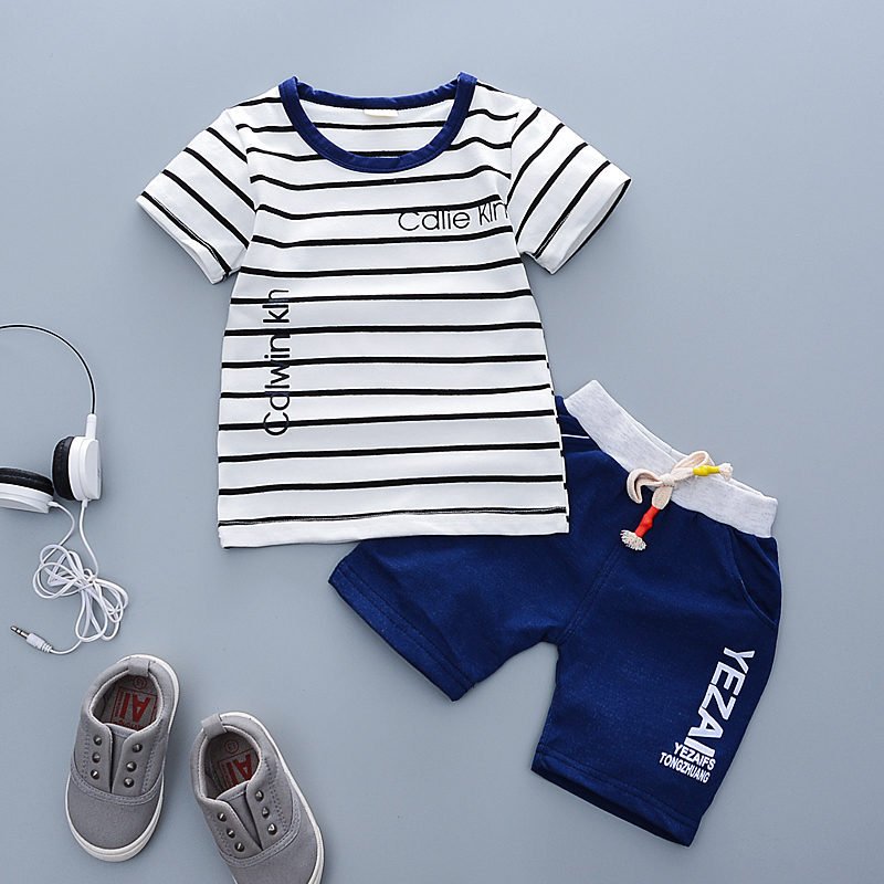 Toddlers Clothing Boys 2022 Boys Clothing Summer 2 Pics Short Sleeve O-neck Short Pants 0-4yrs Kids Clothes Boys Clothing Set