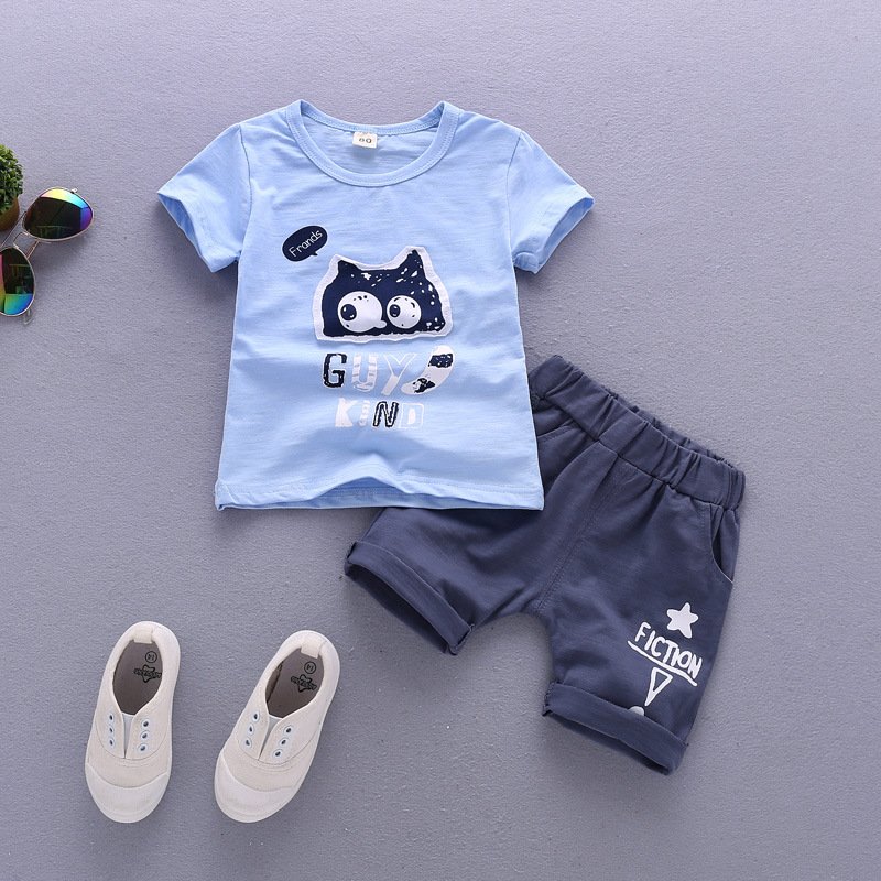 Toddlers Clothing Boys 2022 Boys Clothing Summer 2 Pics Short Sleeve O-neck Short Pants 0-4yrs Kids Clothes Boys Clothing Set