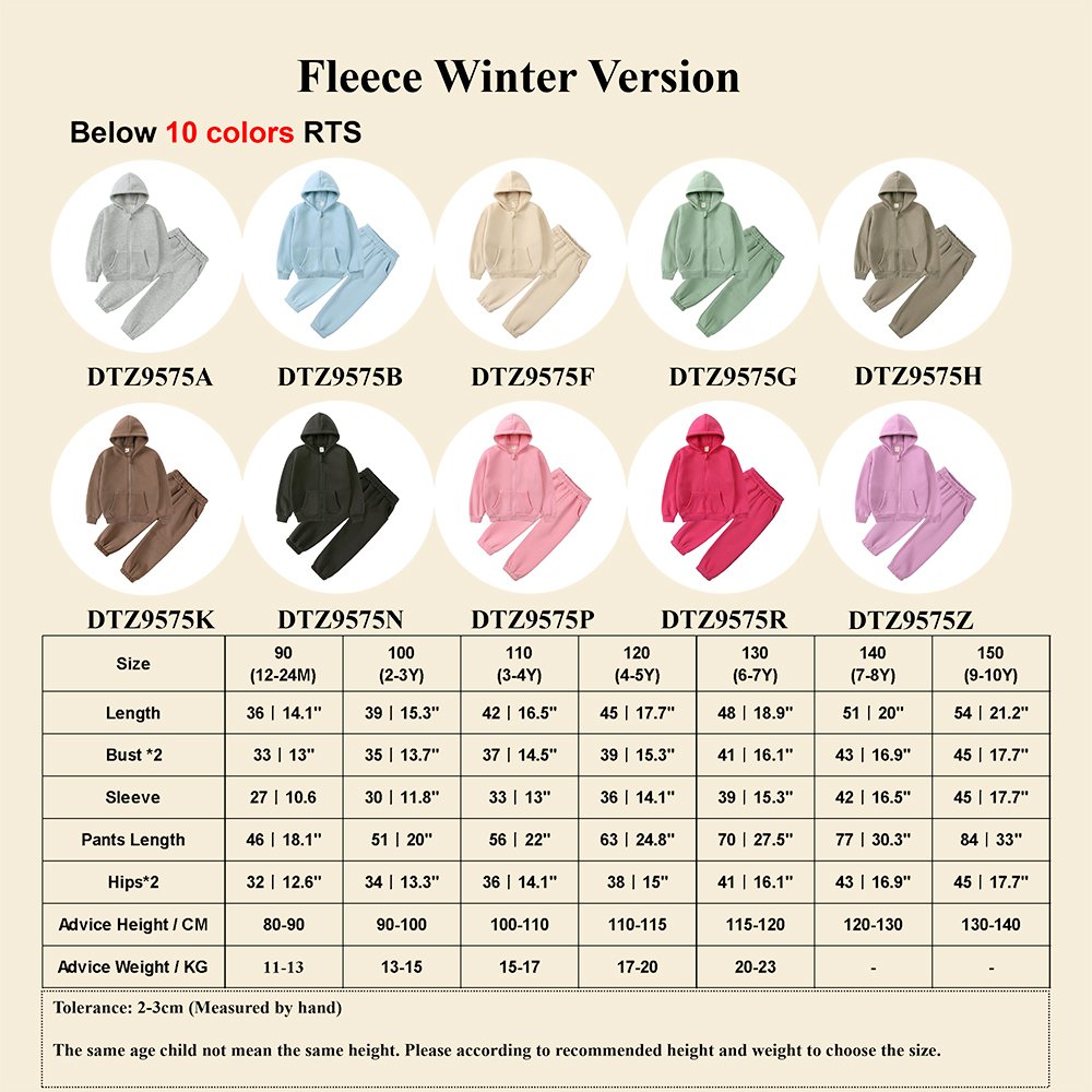custom hoodie sweatsuit winter kids boys and girls clothing sets cotton children clothes wholesale plain hoodies tracksuits
