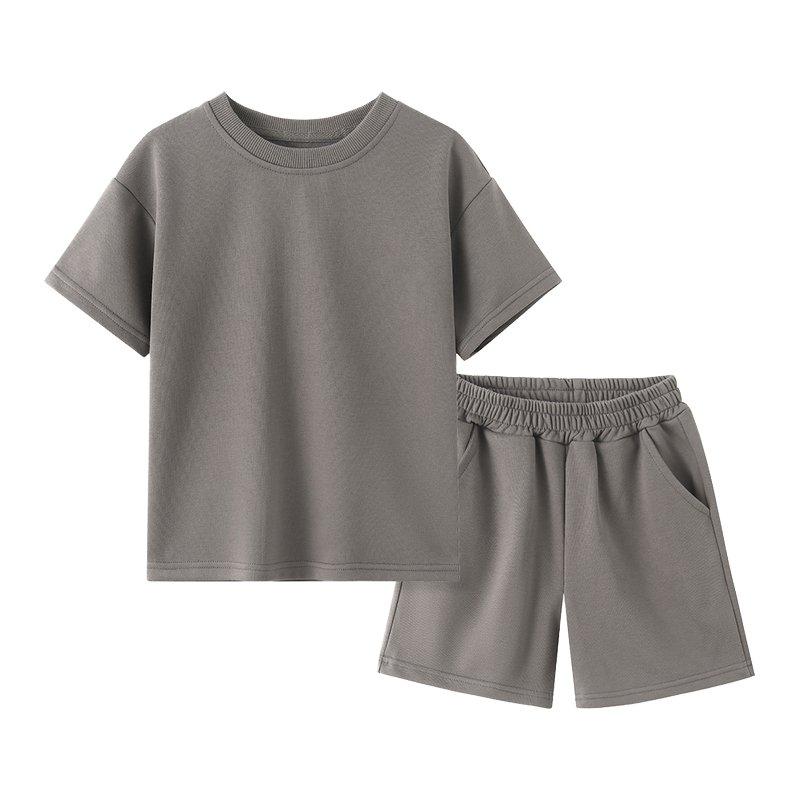 Custom LOGO Kids Clothes Casual Oversized Cotton Toddler Boys Set Clothes Tshirt Short Sleeve Joggers 2 Piece Girl Outfits Sets