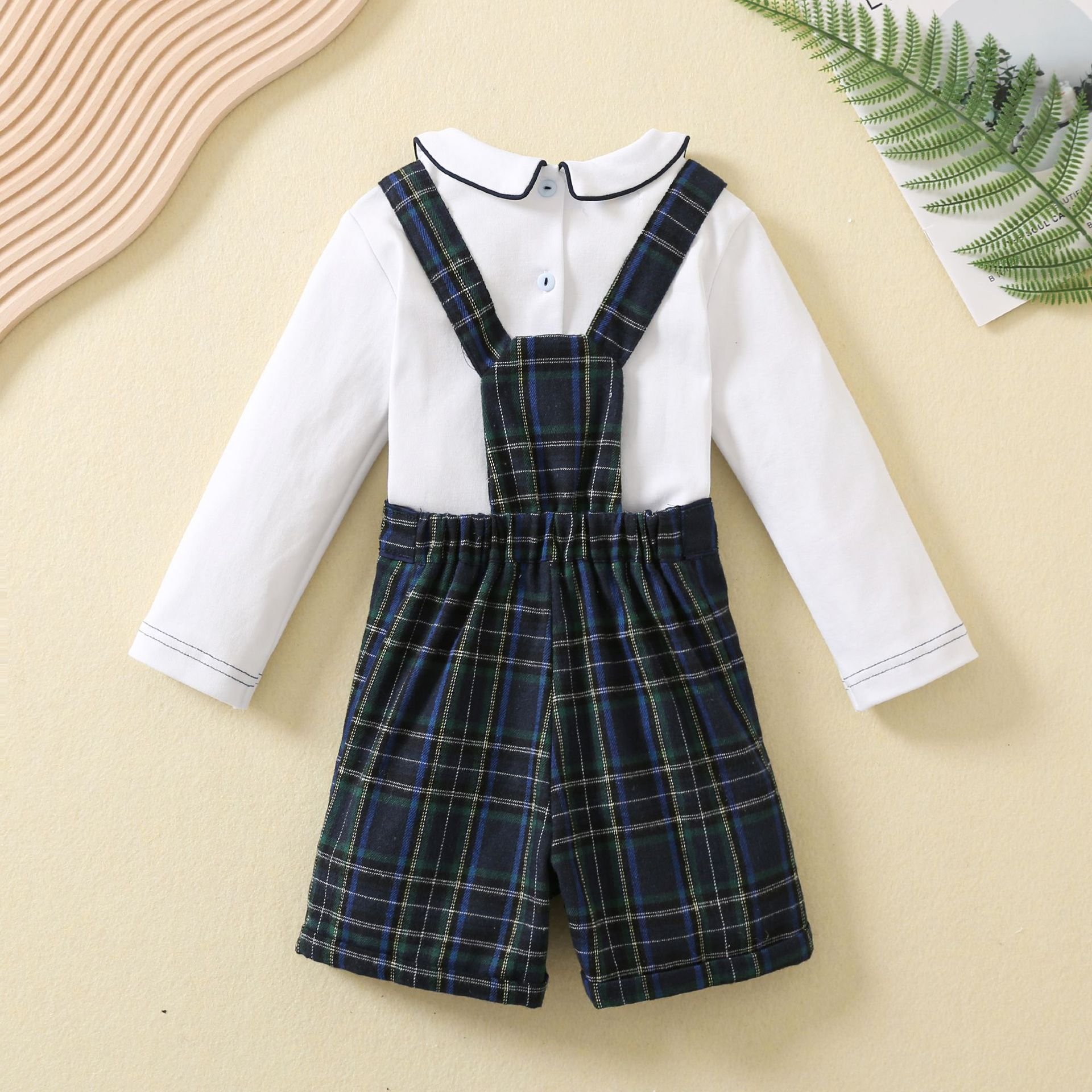 Low Price Wholesale 1-3years Toddler Boys And Girls Clothes Set 2 Pieces Set Kids Gentleman Formal Suit Smocked Children Outfits