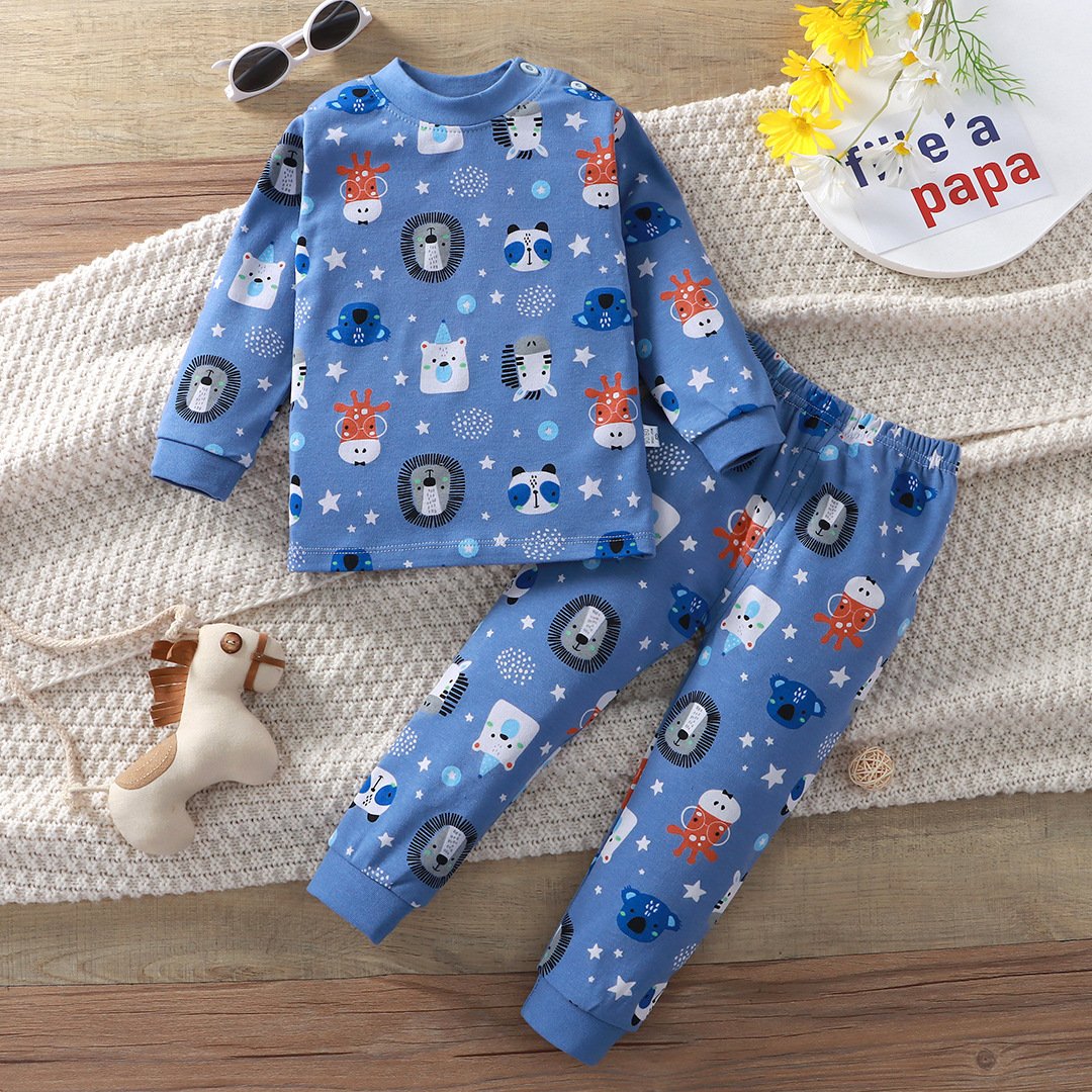 Spring and Autumn 0-5 years old children underwear cotton autumn clothes boys and girls baby pajamas home clothing wholesale