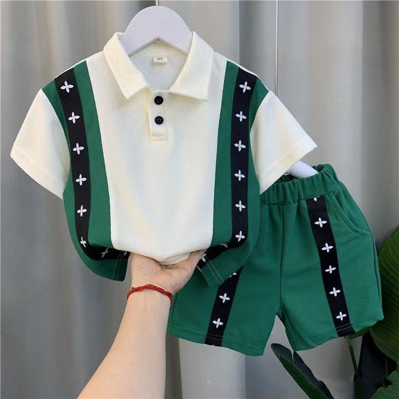 Summer Children Outfits 2pcs Striped T-shirt+Shorts Casual Boy Clothes Set