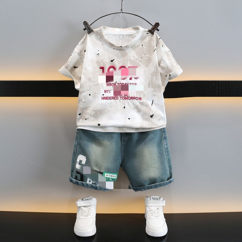 Summer Children Outfits 2pcs Striped T-shirt+Shorts Casual Boy Clothes Set