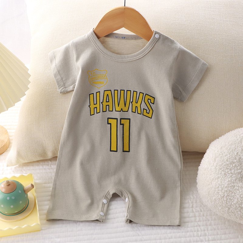 New summer clothing new baby cotton short sleeve thin open crawl suit baby onesie clothes