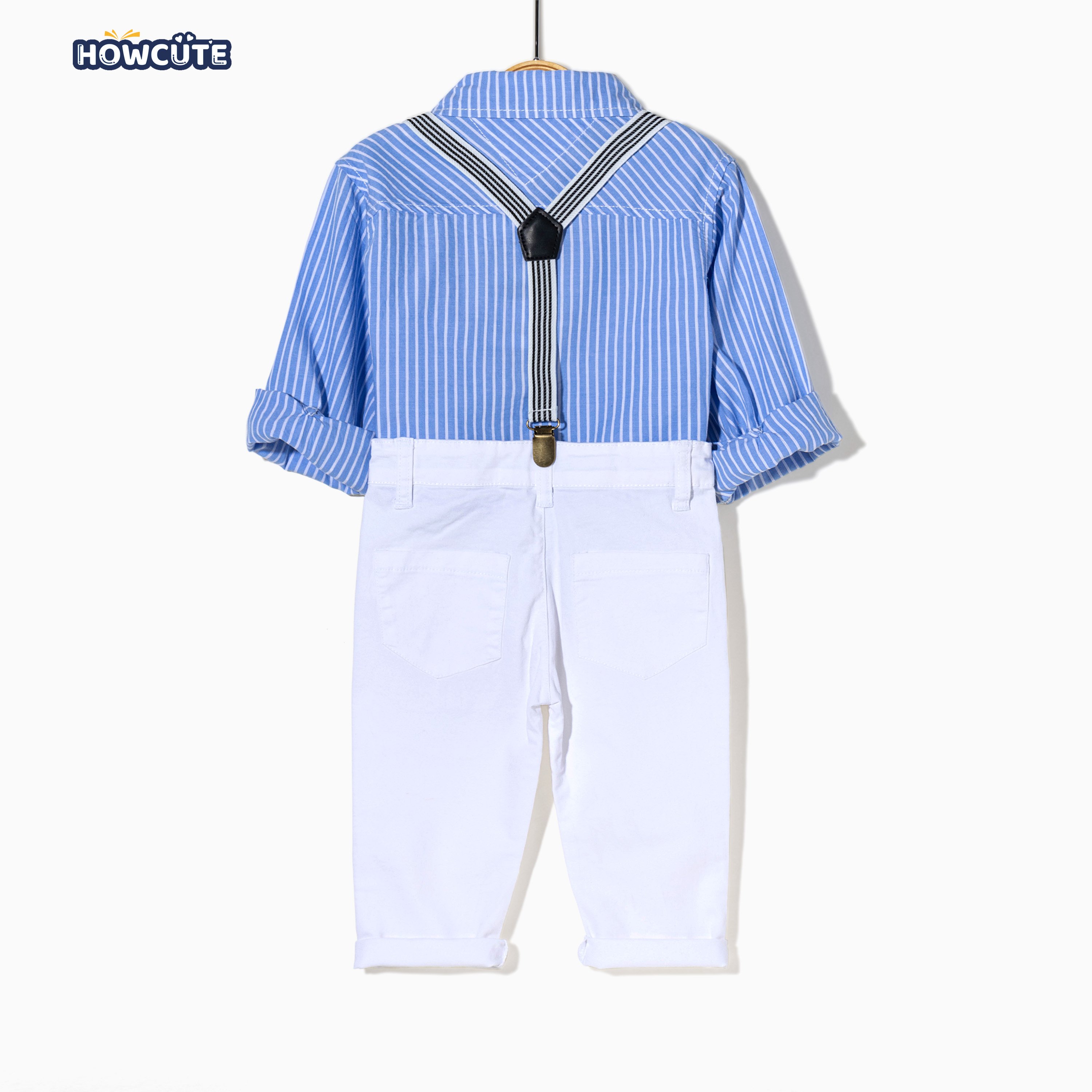 Gentleman Boys' Clothing Sets stripe Shirt wedding party boutique boys clothing set