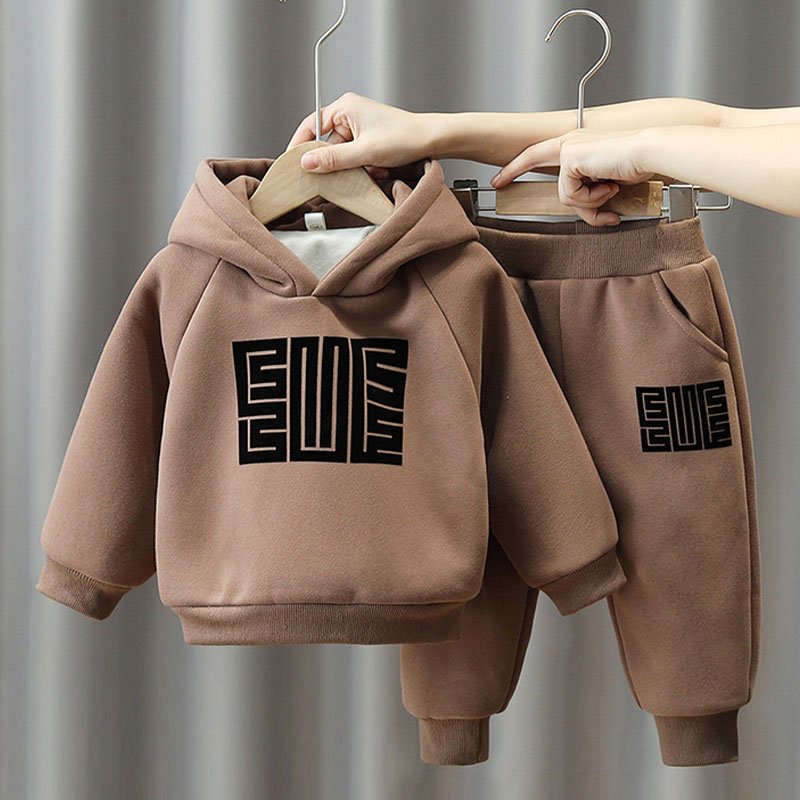Kids Clothing Boys' Autumn Suit 2023 New Fashion Children's Girls School Casual Hooded Guards 2pcs
