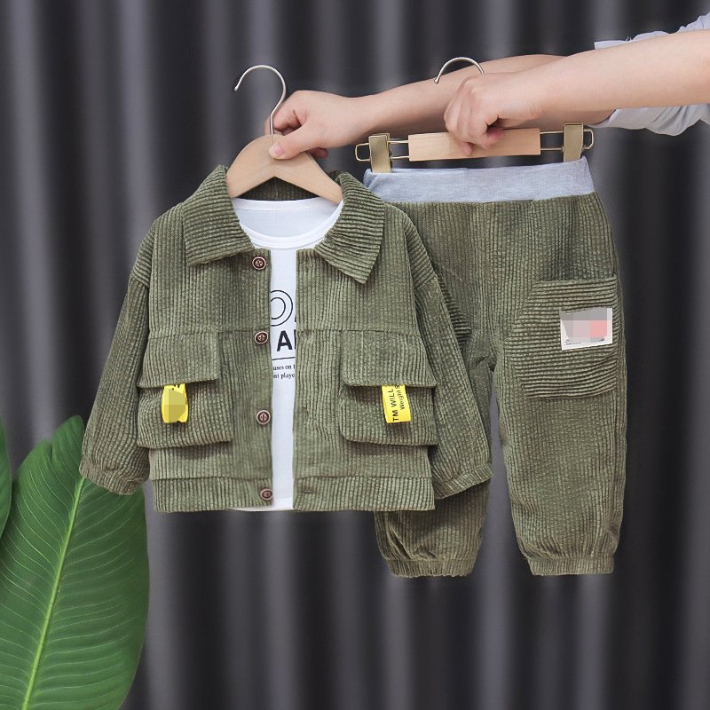 Wholesalers Kids Clothes Sets Boys Clothing Children Three-Piece Set Sweat Suits Winter Kids Cardigan Boys Clothing Sets