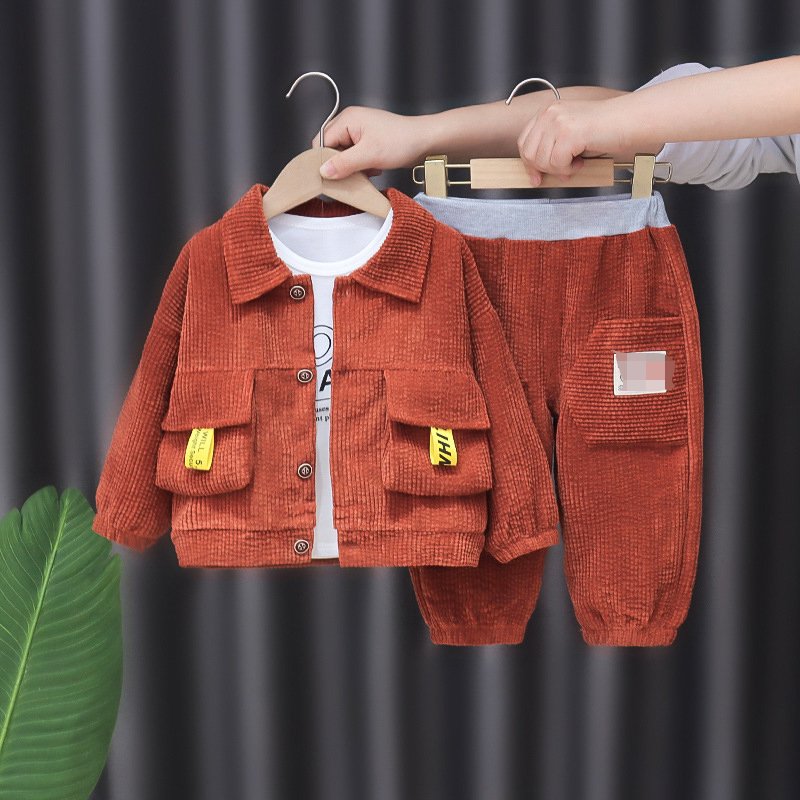 Wholesalers Kids Clothes Sets Boys Clothing Children Three-Piece Set Sweat Suits Winter Kids Cardigan Boys Clothing Sets