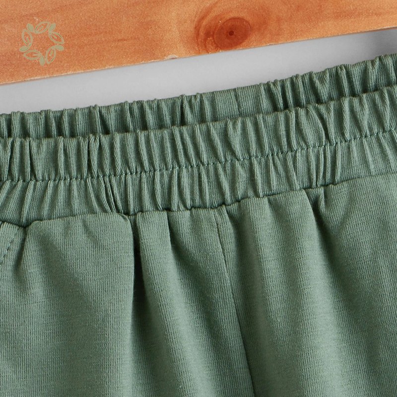 Eco-friendly kids boys clothing sets Boys Drop Shoulder Solid Top & Track Shorts Set Organic cotton Boys t shirt and shorts
