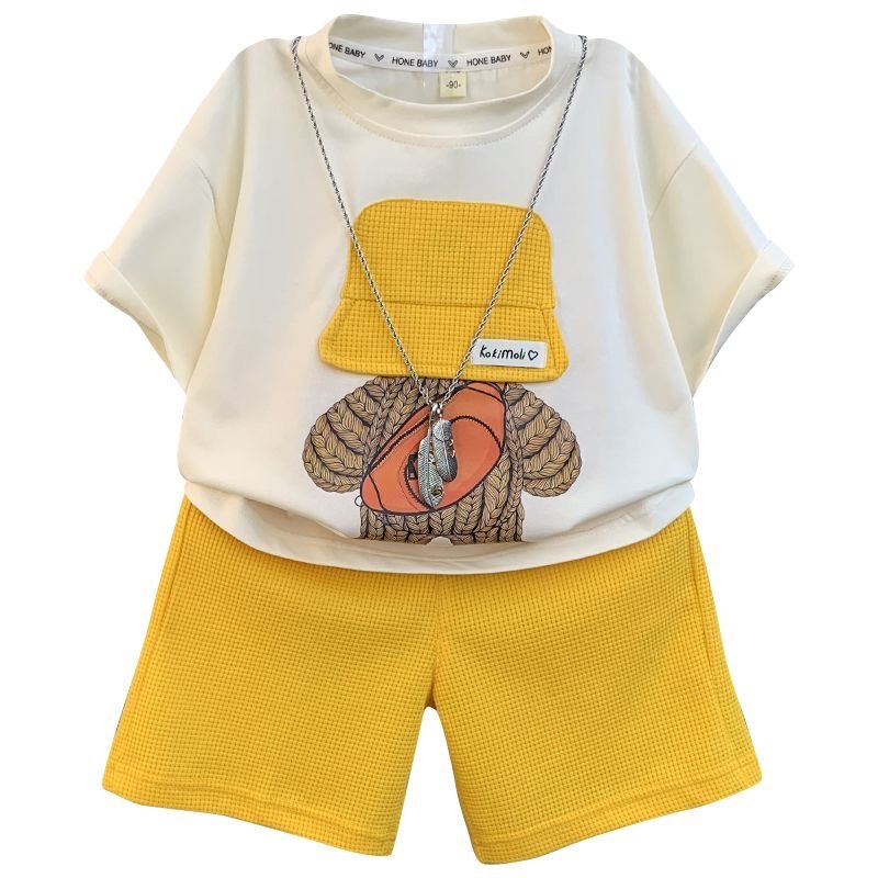 2024 Summer Wholesale Children Outfits 2pcs T-shirt and Shorts Casual Clothes Sets for Teenagers Boys