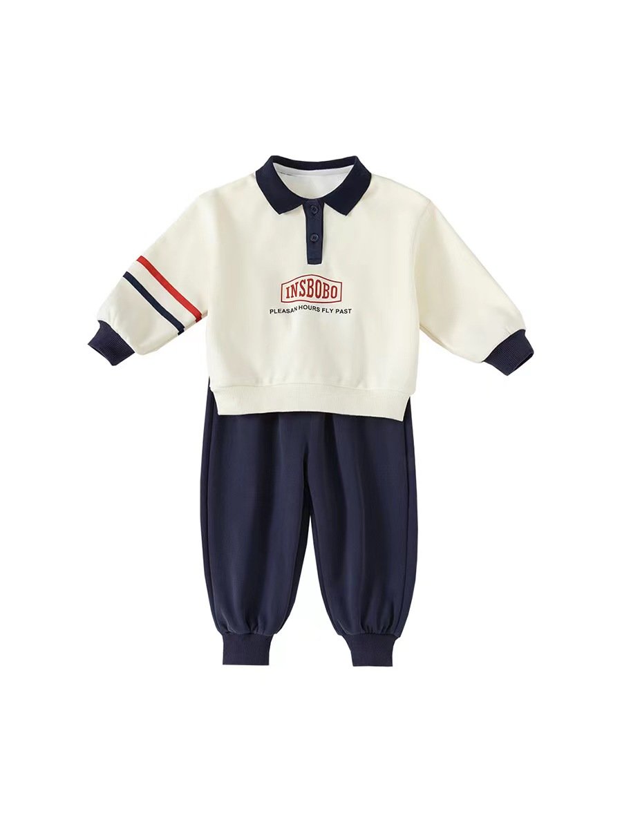 High Quality 100% cotton boys sport casual long sleeve outfits kids clothing sets for boys