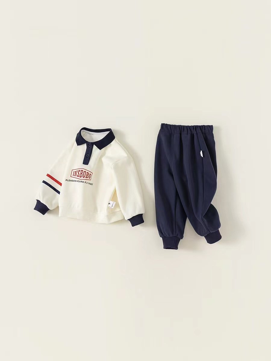 High Quality 100% cotton boys sport casual long sleeve outfits kids clothing sets for boys
