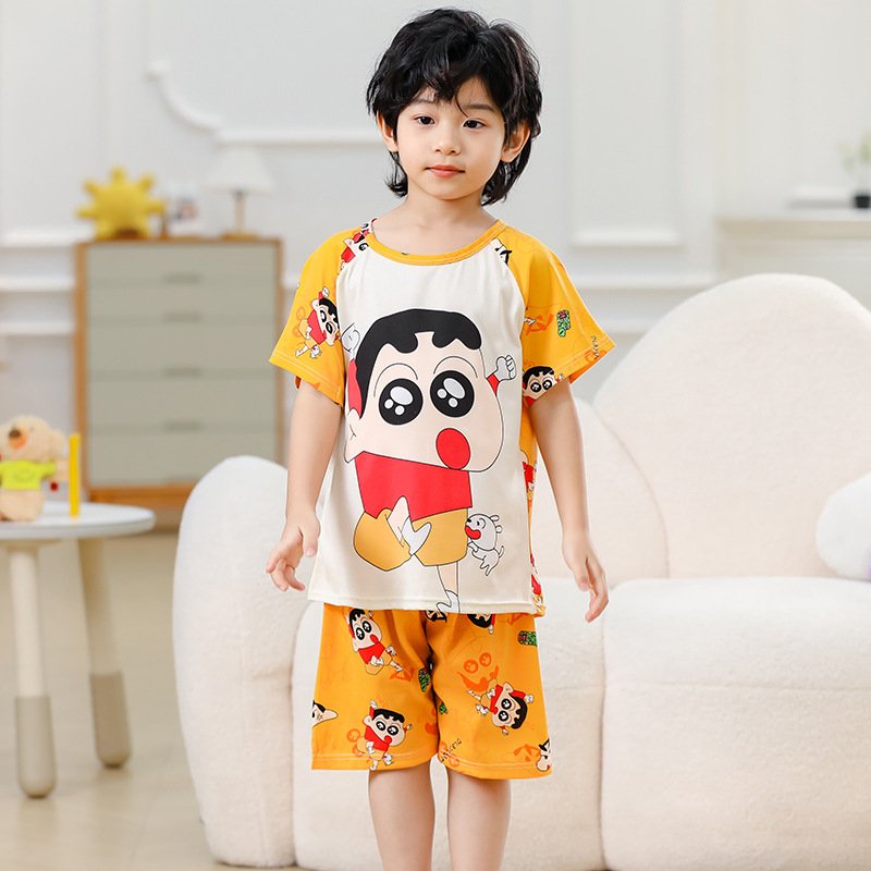 Wholesale low price children's pajamas 2024 Summer siblings Family clothing Short sleeve girls pajamas cartoon cotton pants