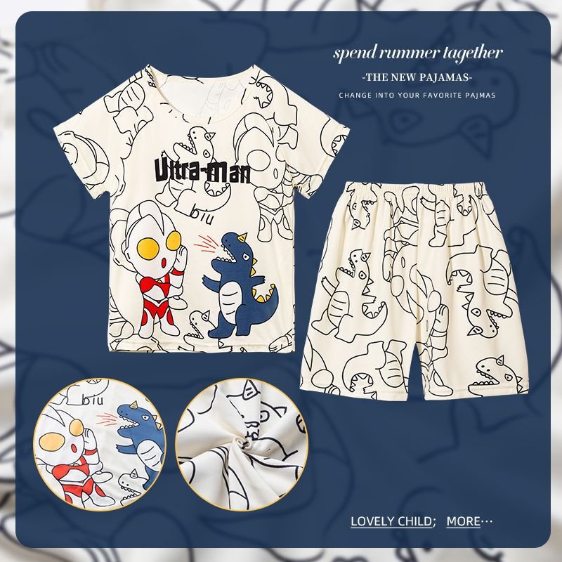 Wholesale low price children's pajamas 2024 Summer siblings Family clothing Short sleeve girls pajamas cartoon cotton pants