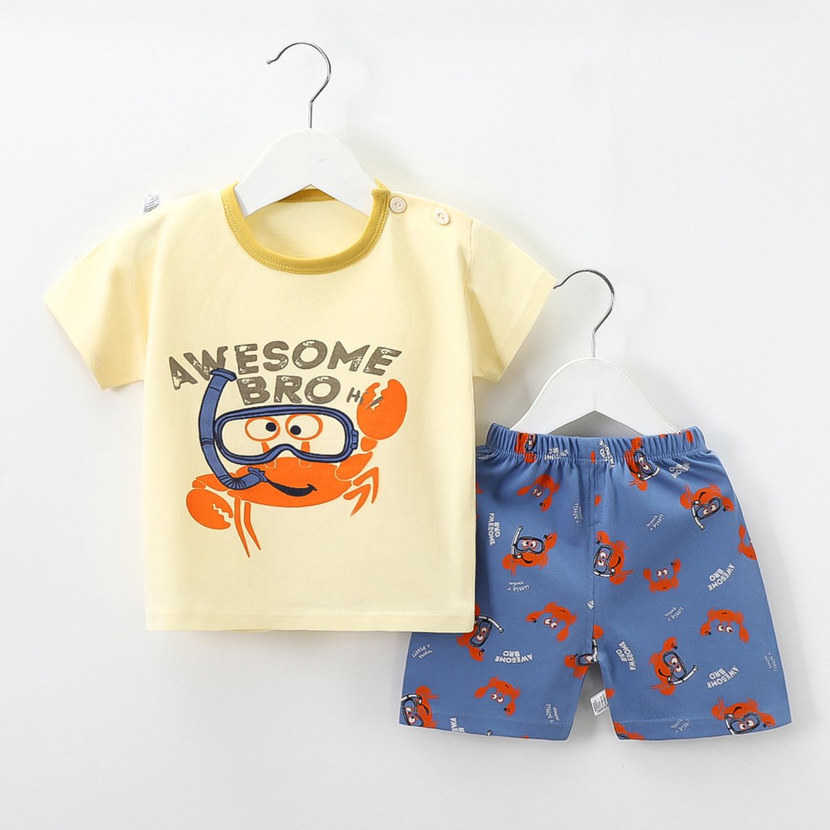 Summer New Clothing Sets Boy Cotton Casual Children's Wear Baby Boys T-shirt Trousers 2 Pieces Clothes Sets