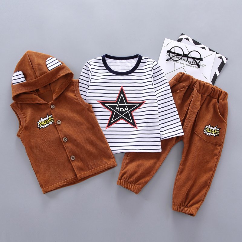 2024 Hot Selling Wholesale Autumn New Design Cheap Price from Factory Kids Clothes Children Spring 3Pcs Boy Clothing Set