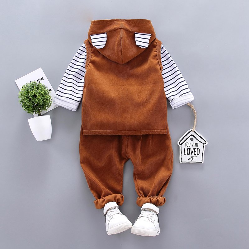 2024 Hot Selling Wholesale Autumn New Design Cheap Price from Factory Kids Clothes Children Spring 3Pcs Boy Clothing Set