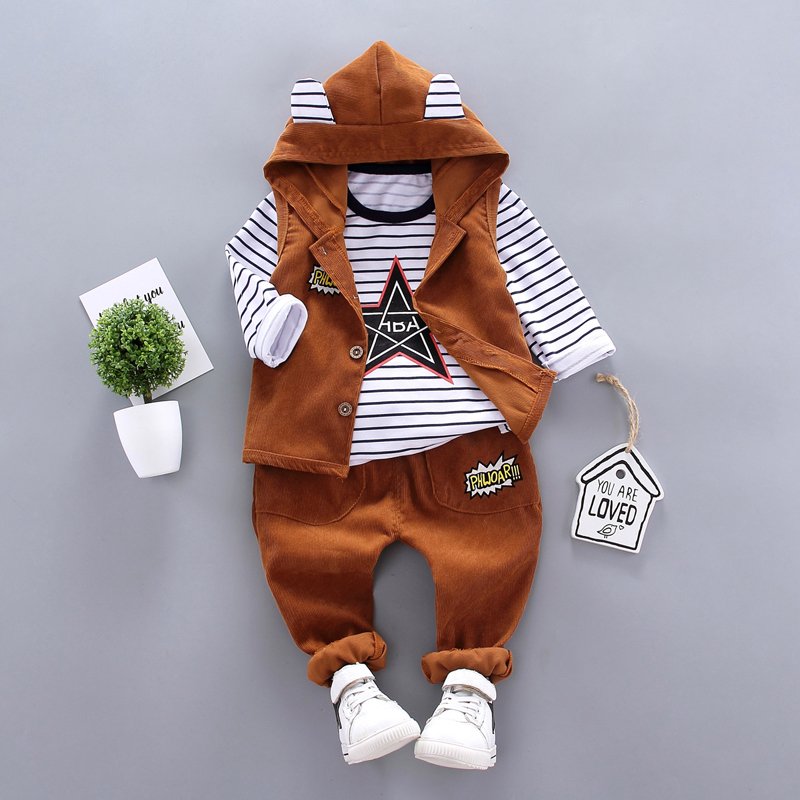 2024 Hot Selling Wholesale Autumn New Design Cheap Price from Factory Kids Clothes Children Spring 3Pcs Boy Clothing Set