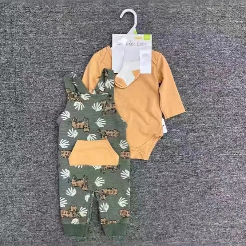 3 Piece Suit For Kids Pants + Romper + Socks Cotton Kids Clothing Sets For Boys 3 - 18m Wholesale Kids Clothing