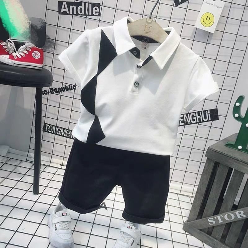Fashion Children's Kids Clothing Boys Short Sleeve Summer Set 5-10 Years Jeans Big Two Piece Boutique Wholesale Denim Cotton