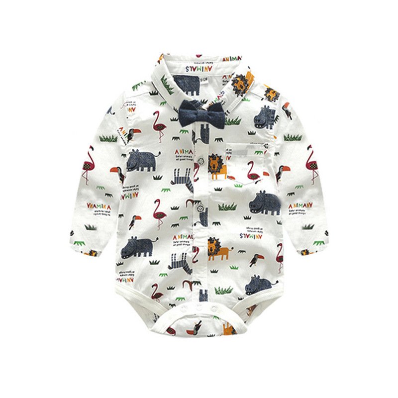 Boutique Western Style European and American Boys ostrich Long Sleeve Suspender Pants Clothing Sets
