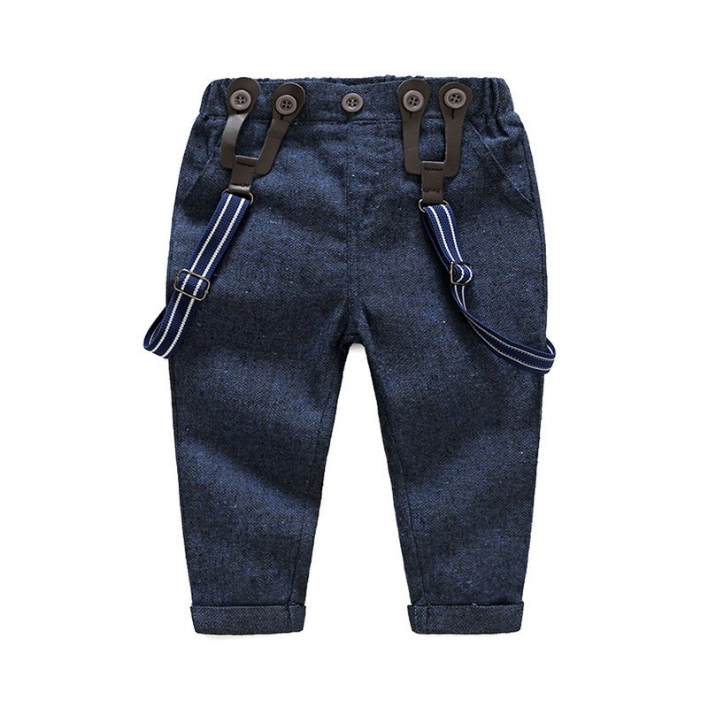 Boutique Western Style European and American Boys ostrich Long Sleeve Suspender Pants Clothing Sets