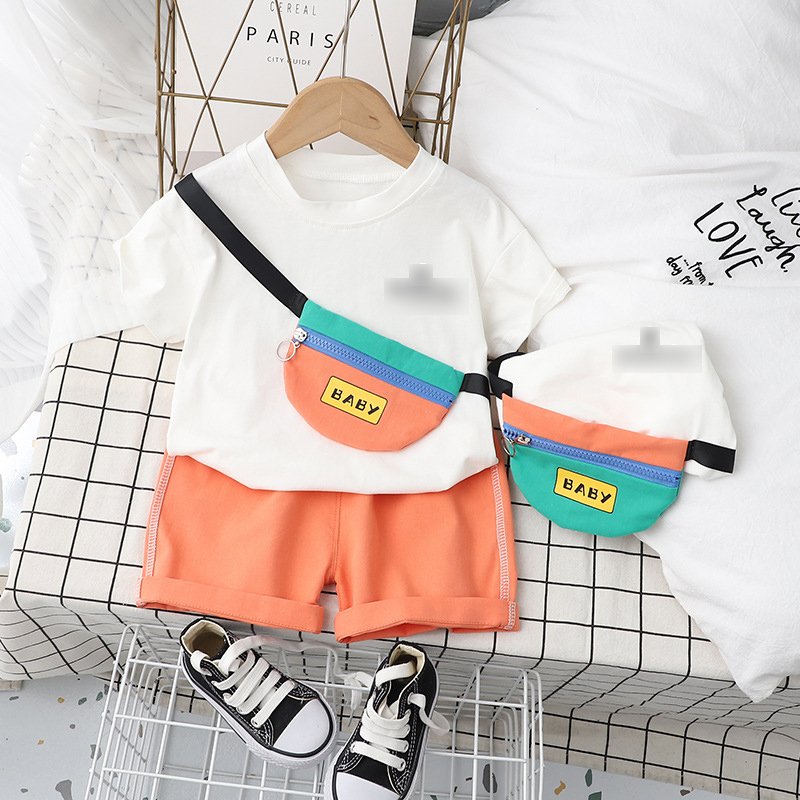 Latest Design Boutique Personality Kids Clothing Baby Boys' Clothing Sets Small Bag Casual Shorts Baby Boy Clothes 2023