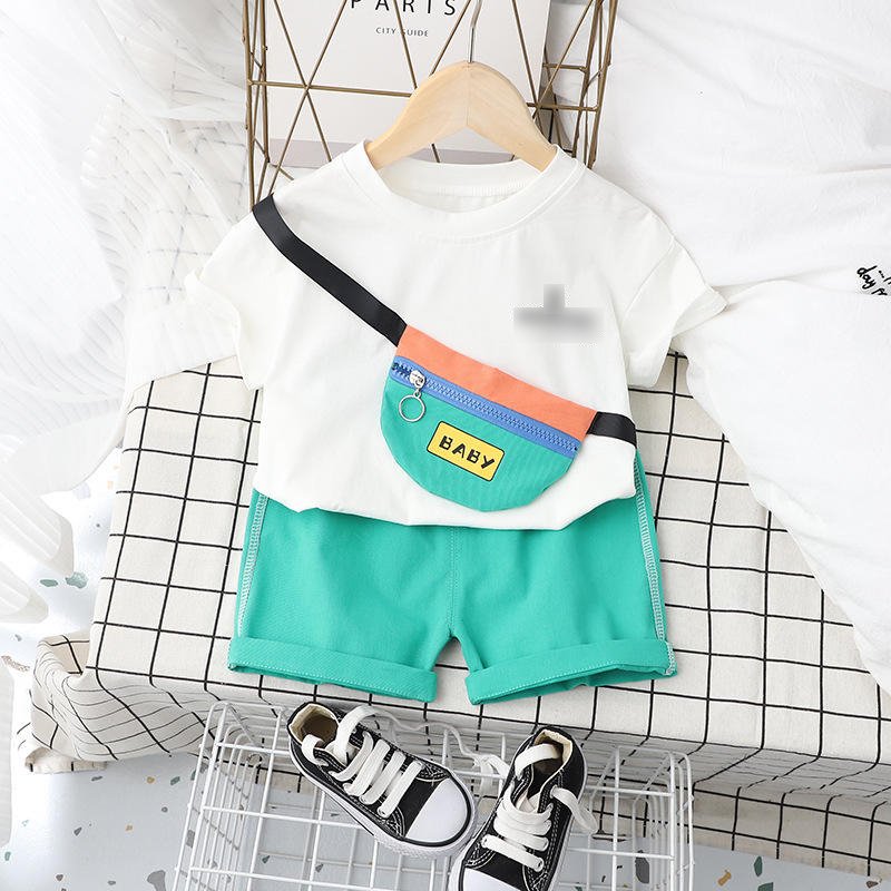 Latest Design Boutique Personality Kids Clothing Baby Boys' Clothing Sets Small Bag Casual Shorts Baby Boy Clothes 2023