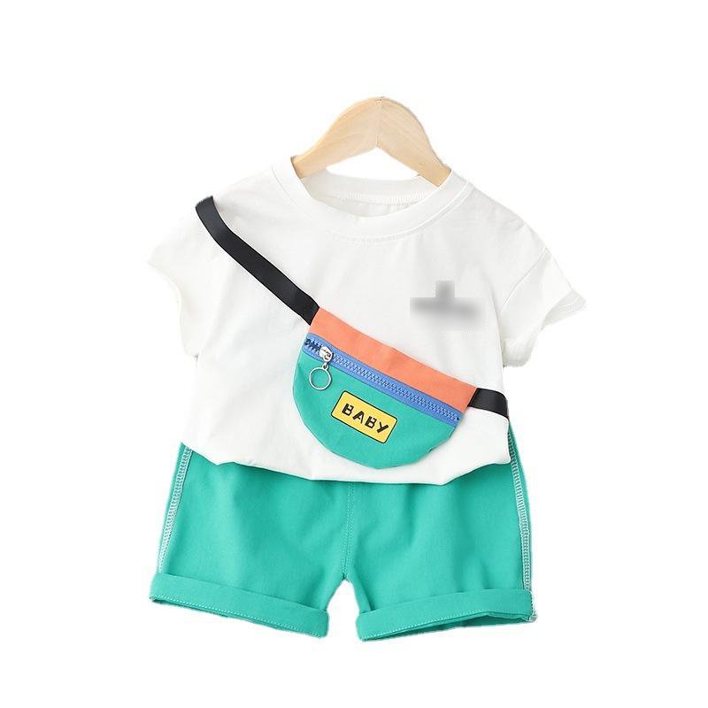Latest Design Boutique Personality Kids Clothing Baby Boys' Clothing Sets Small Bag Casual Shorts Baby Boy Clothes 2023