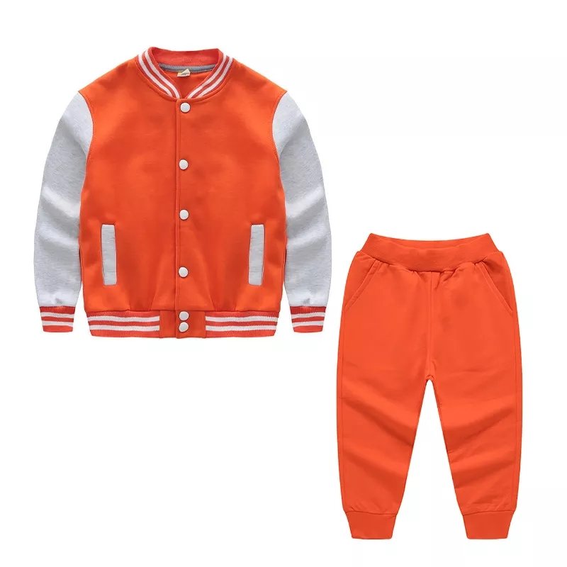 Conyson Outdoor Custom Logo Wholesale Kids Baseball Jacket Jogging Leather Sleeves Letterman Suit