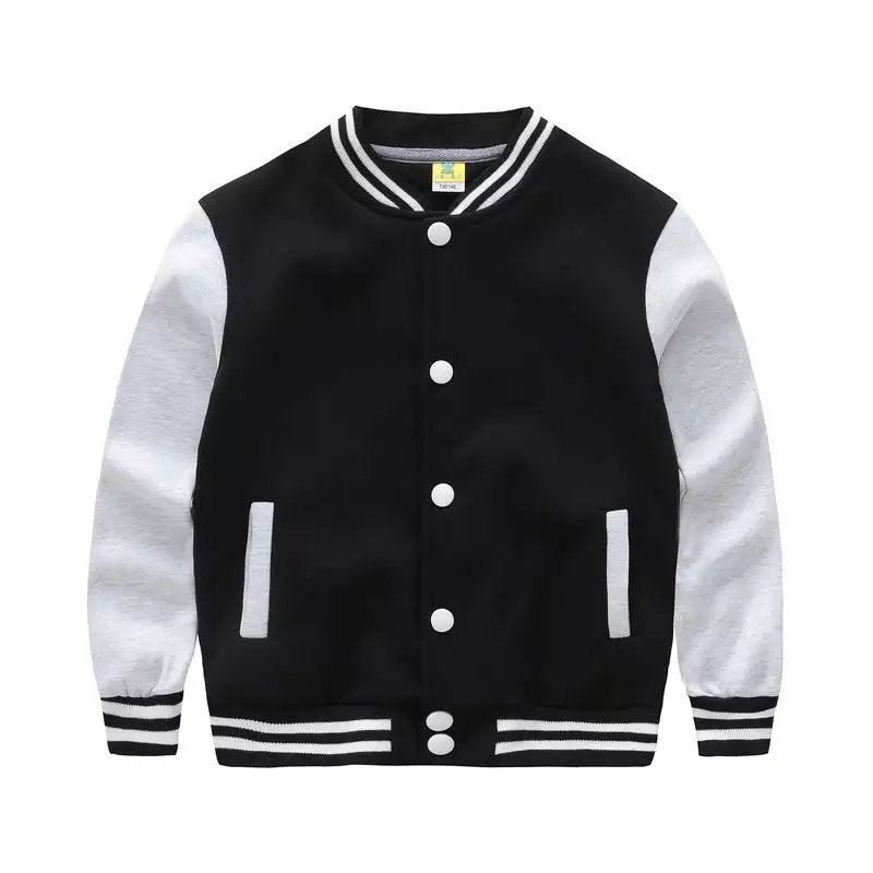 Conyson Outdoor Custom Logo Wholesale Kids Baseball Jacket Jogging Leather Sleeves Letterman Suit