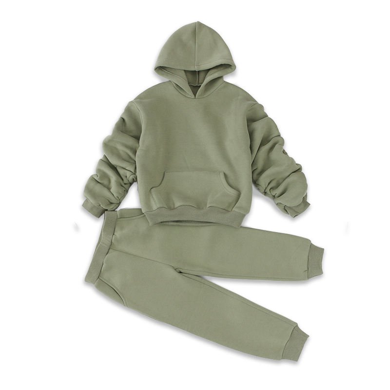 Winter Custom Kids Baby Boy Two Piece Hoodies Tracksuit Outfits Jogger baby boys clothing sets for winter