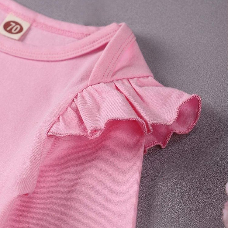Customize Soft Cotton Floral Romper Spring Fall 3PCS Newborn Gift Set Baby Boy Clothes Set Baby Clothing Sets