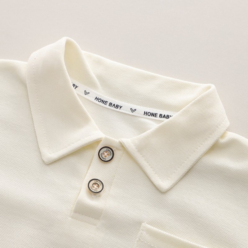 Casual Clothes For Kids Solid Color Minimalist Style Boys Suit Set Little Shark Embroidery Children's White T-Shirt