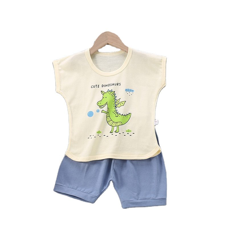 Summer Children Clothing Sets Pure Cotton Cartoon Kids Short Sleeve T Shirt and Pants Baby Pajamas Suits for Girls and Boys