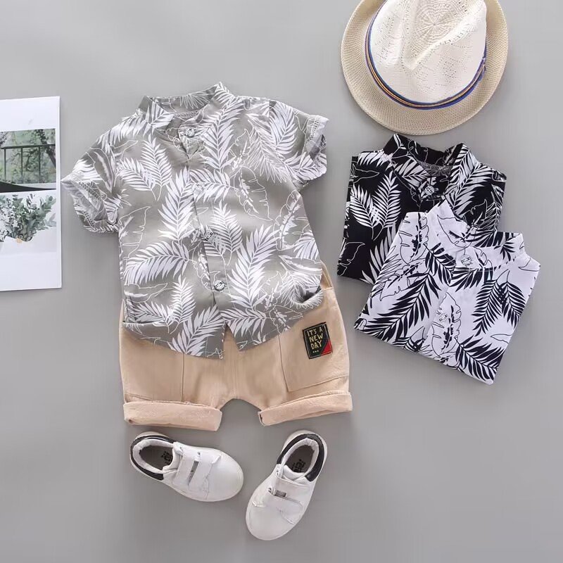 Kids Wear Wholesale Children Clothes Cotton Baby Tracksuit Shorts Set Kid Sweat Suit Feather Shirt Toddler Boys Clothing Sets