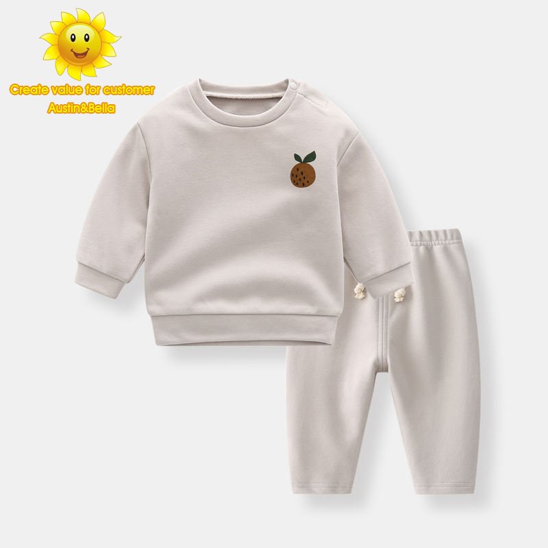 Custom designer boutique clothing wholesale one year baby boys' neutral clothing sets 100% cotton clothes 6-12 months 6899