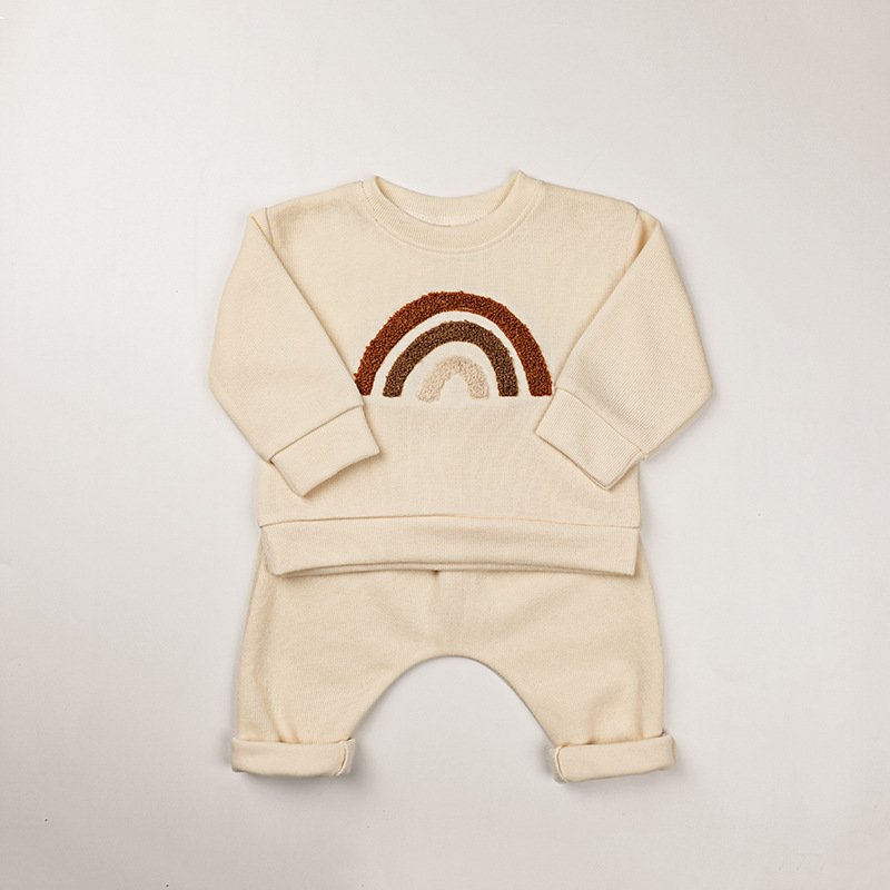 Spring Autumn Newborn Infant Toddler Clothes Cotton Letter Top Pants Baby Boys 2 Pieces Set