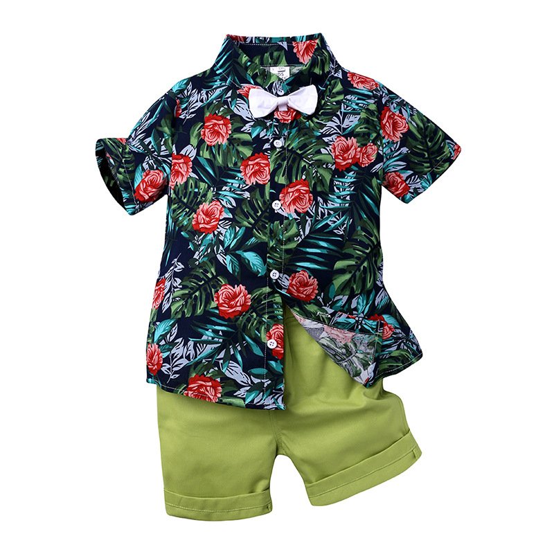 Kid Summer Clothes For Kids Clothing Wholesale Boys Sublimation Printed Beach Shirt And Shorts Set