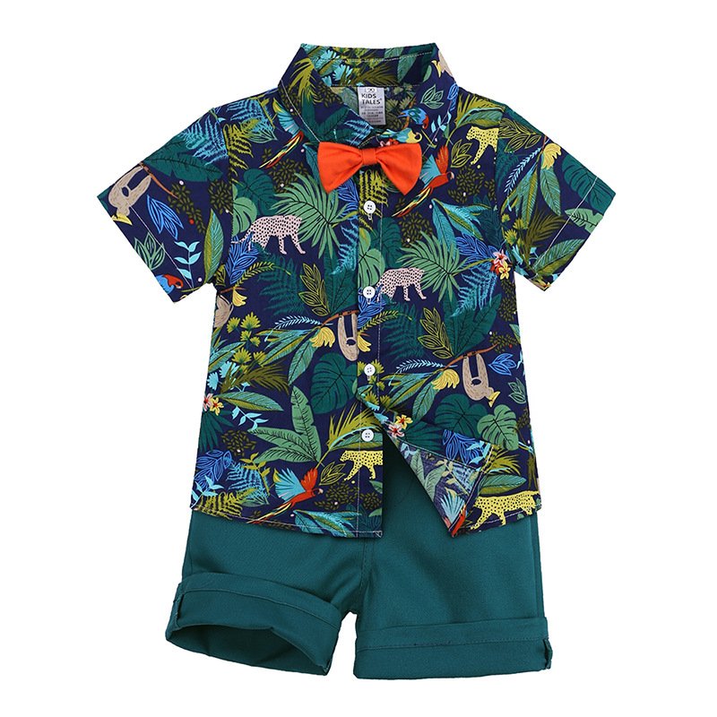 Kid Summer Clothes For Kids Clothing Wholesale Boys Sublimation Printed Beach Shirt And Shorts Set