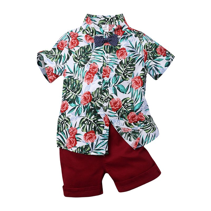 Kid Summer Clothes For Kids Clothing Wholesale Boys Sublimation Printed Beach Shirt And Shorts Set