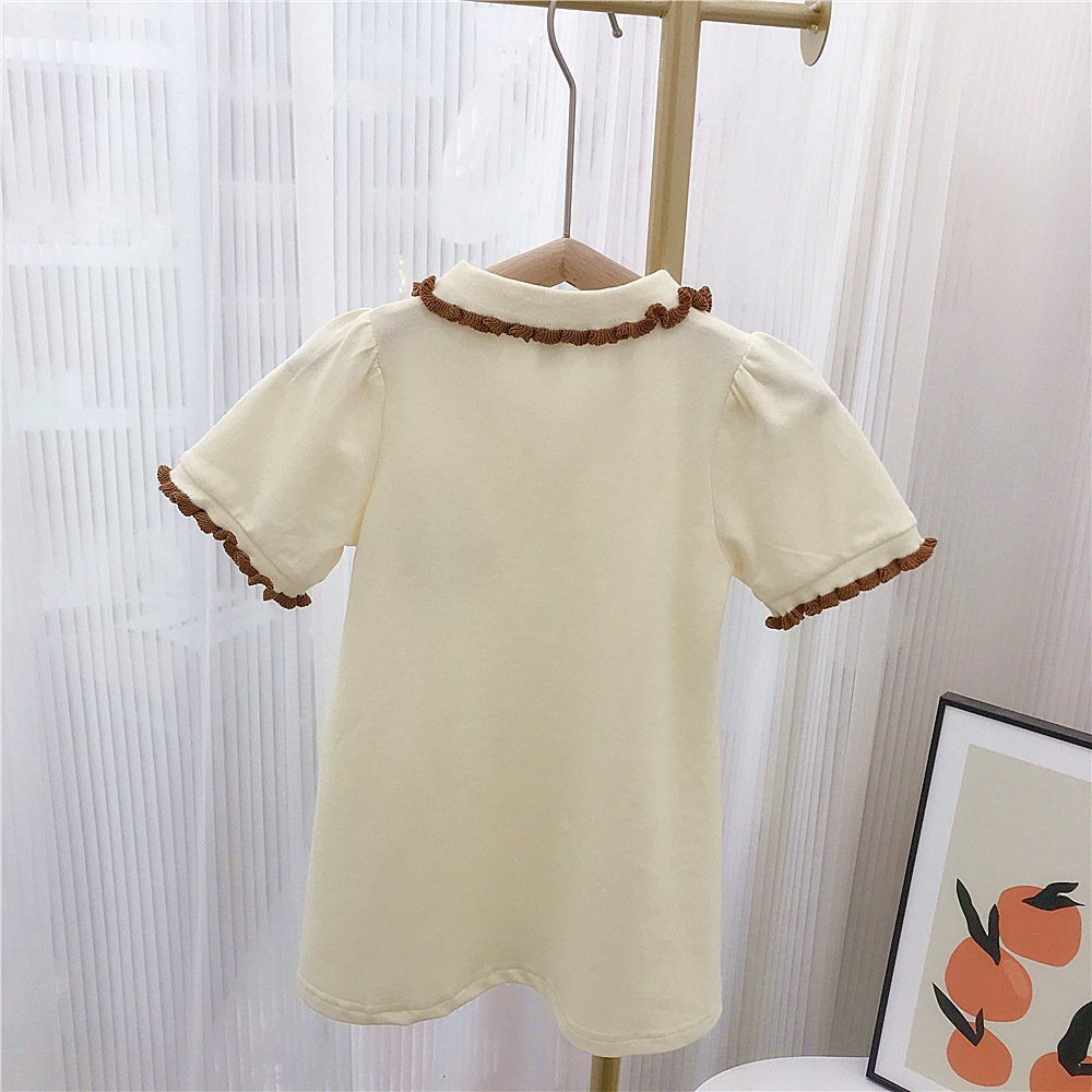 Wholesale Factory Custom Summer Brother And Sister Polo Embroidered Cute Bear Children's Clothing Boys And Girls Clothing Sets